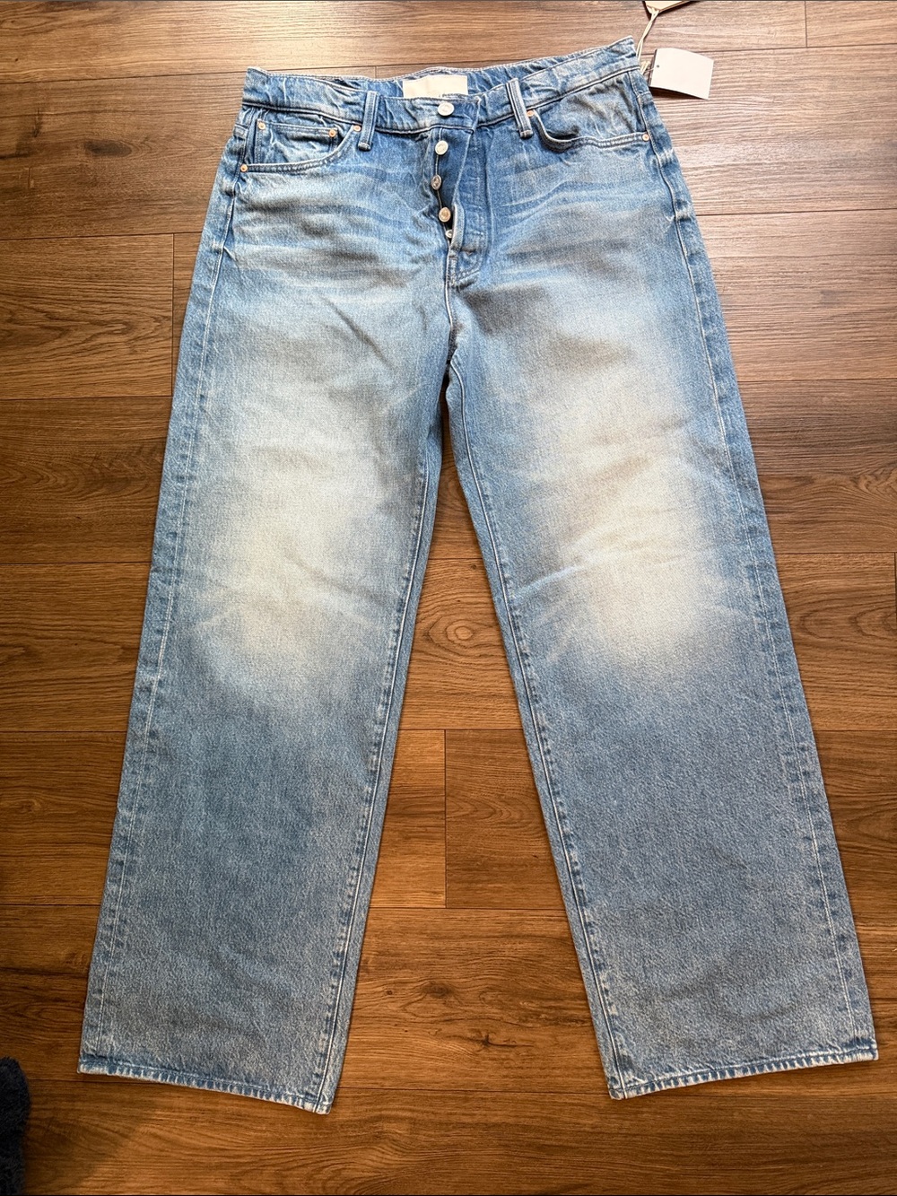 MOTHER Relaxed Straight-Leg Light Blue Jeans